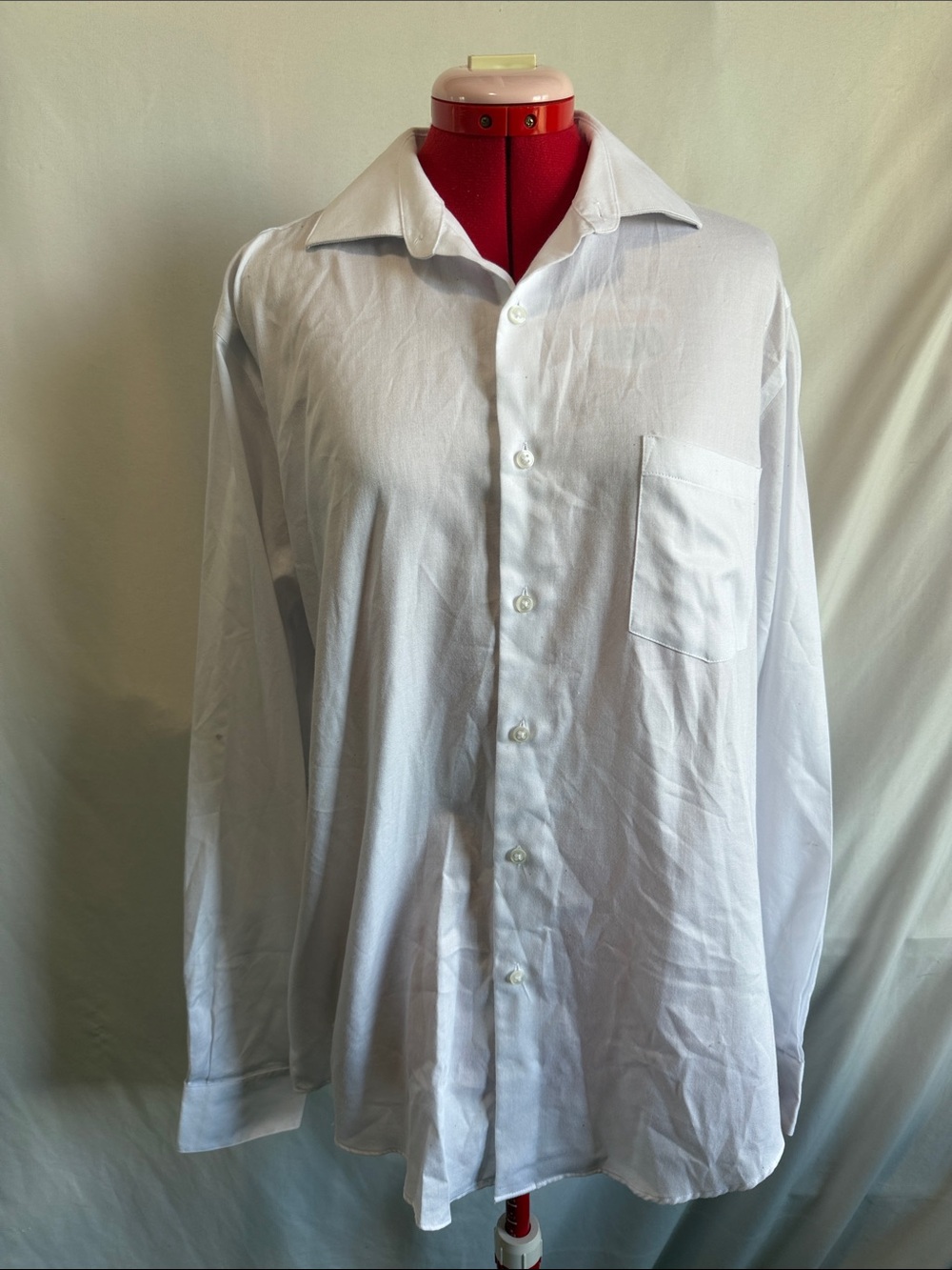 Van Heusen White Button-Down Shirt with Chest Pocket